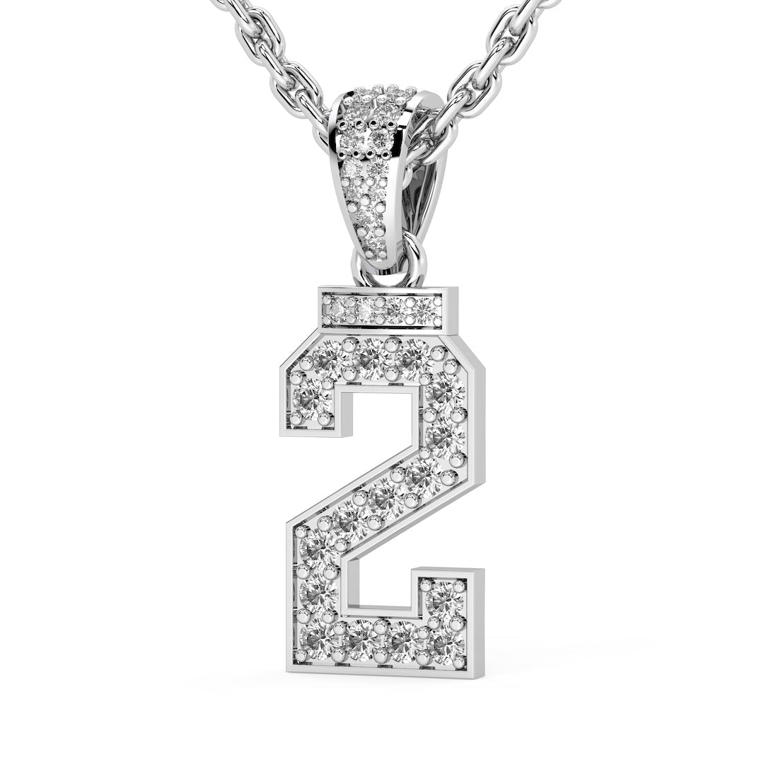 Diamond Studded Custom Number Necklace - Maximum Velocity Sports