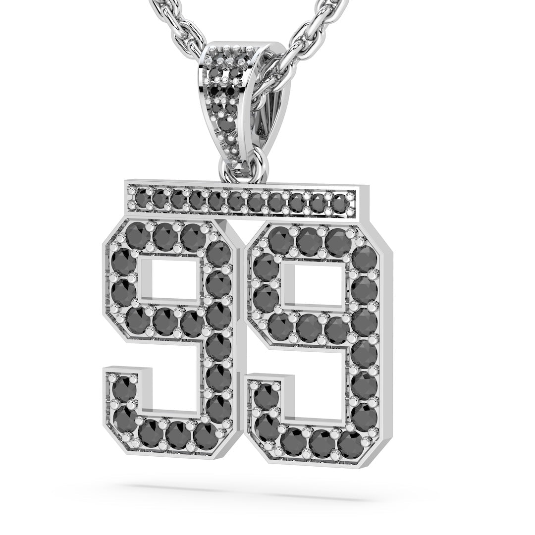 Diamond Studded Custom Number Necklace - Maximum Velocity Sports