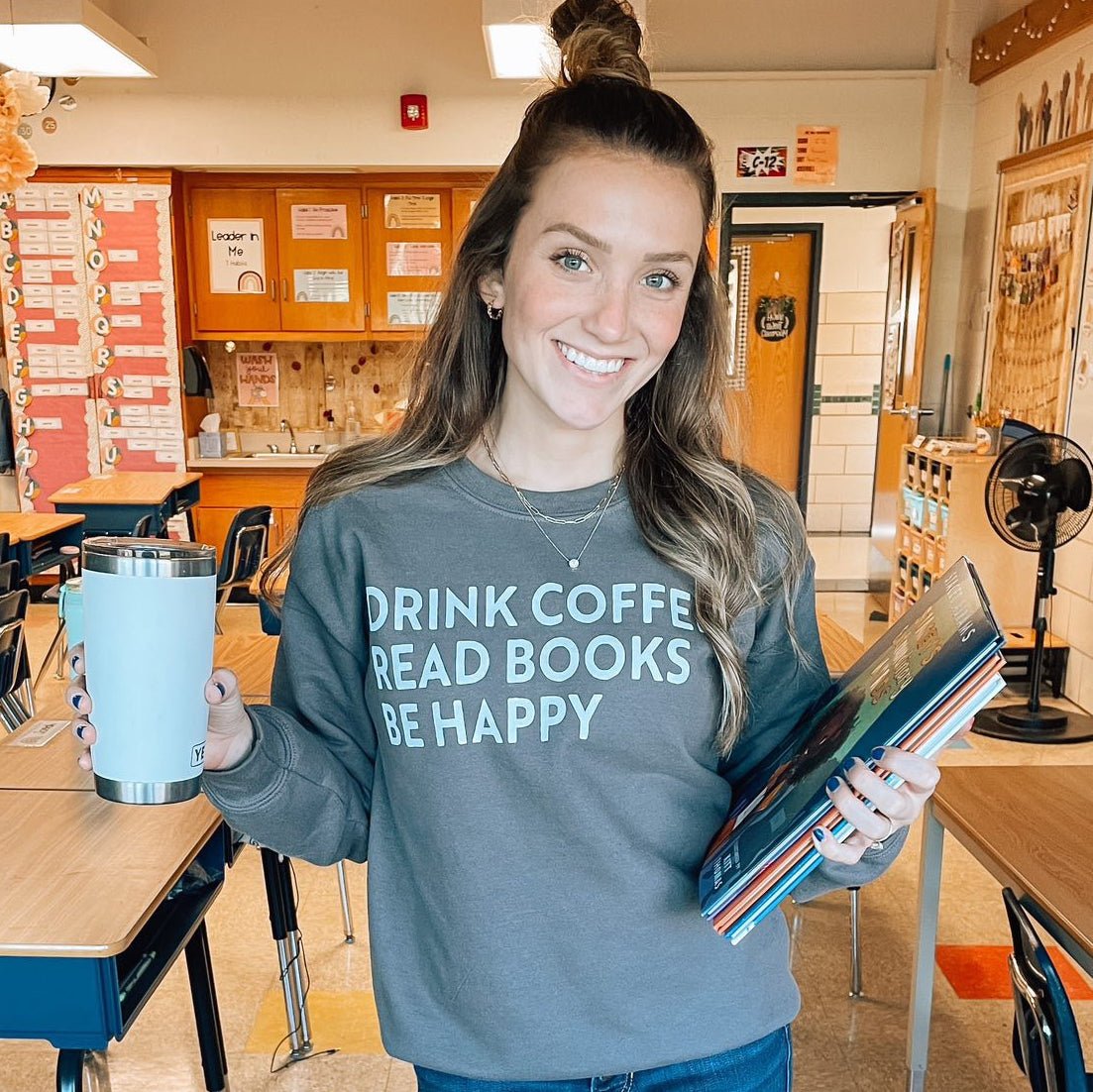 Drink Coffee Read Books Be Happy - Maximum Velocity Sports