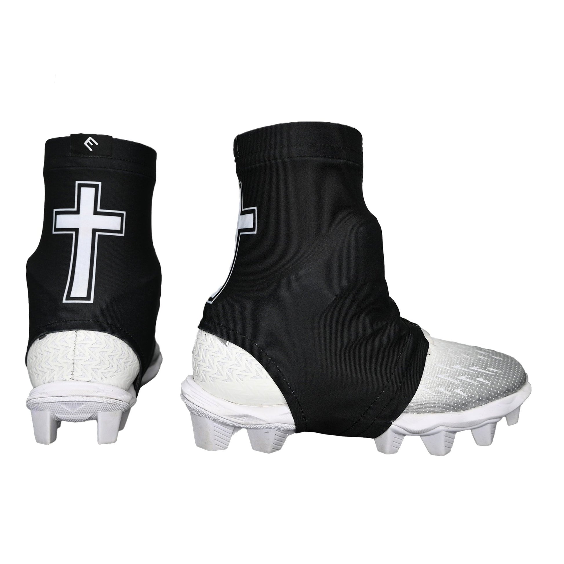 Faith Cross Black Cleat Covers (Spats) - Maximum Velocity Sports