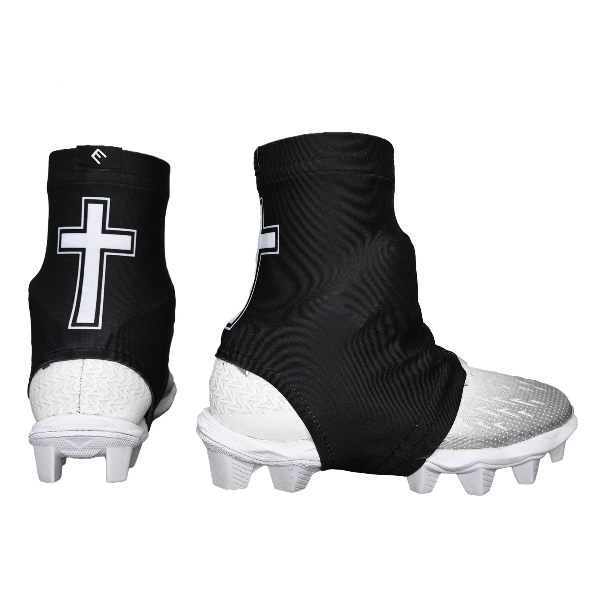 Faith Cross Black Cleat Covers (Spats) - Maximum Velocity Sports