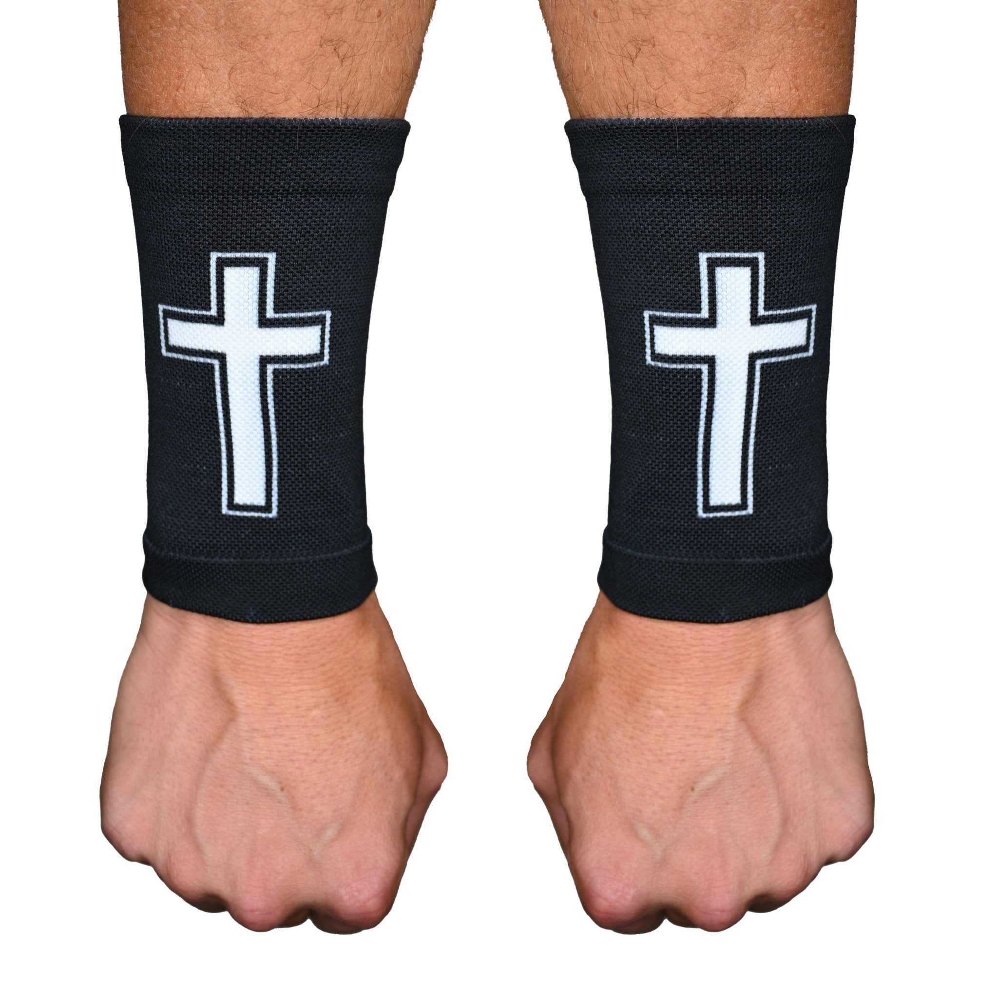 Faith Cross Black Wrist Support Sleeves - Maximum Velocity Sports