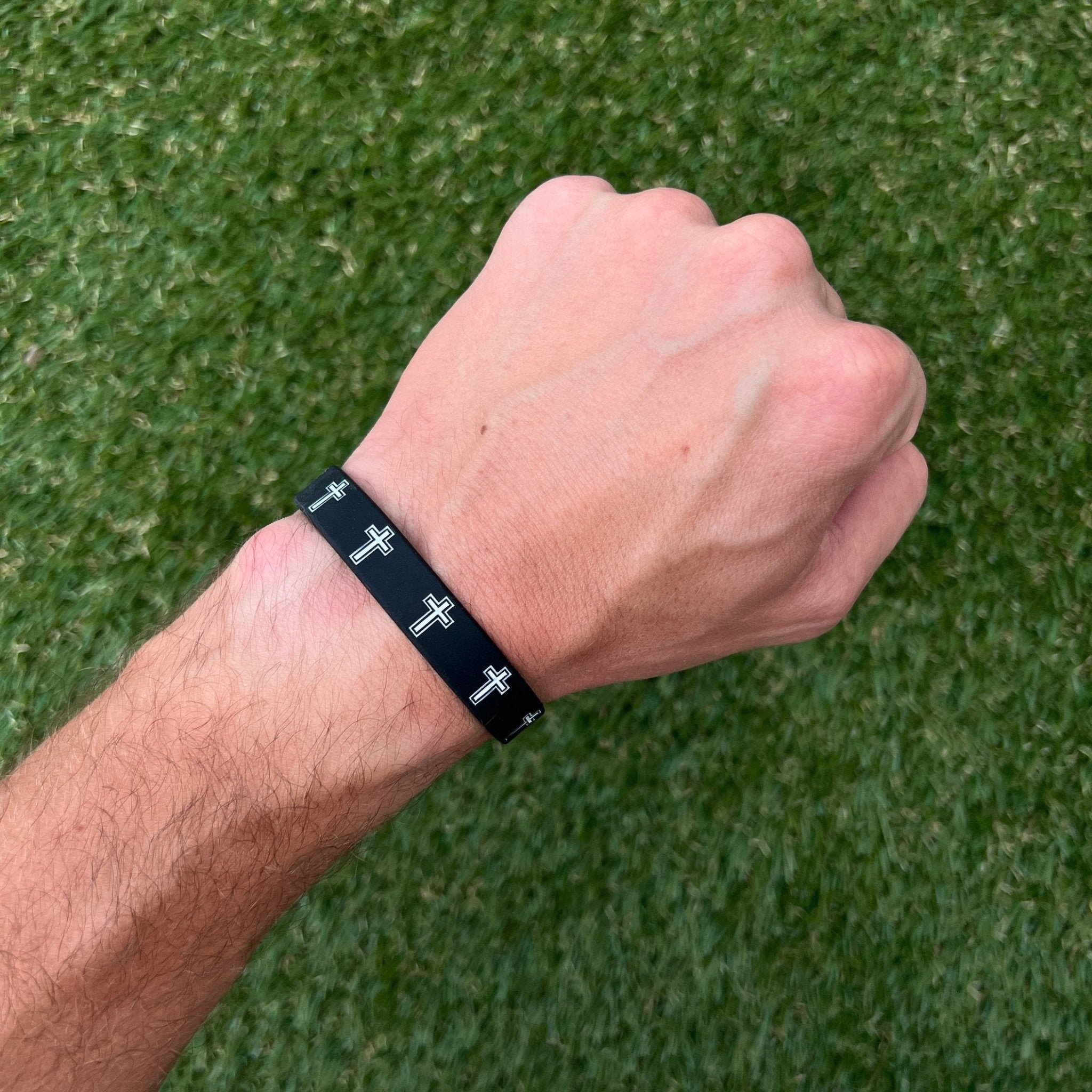 Faith Cross Black Wristband - Maximum Velocity Sports