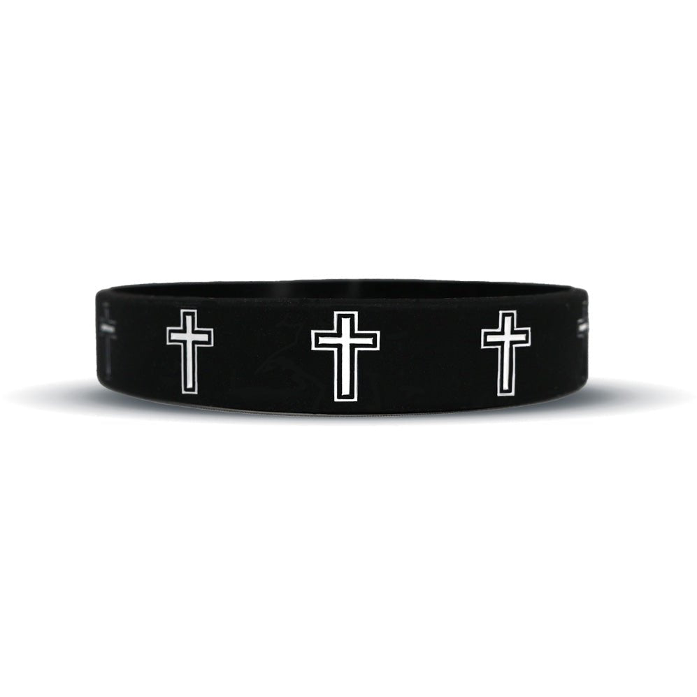 Faith Cross Black Wristband - Maximum Velocity Sports