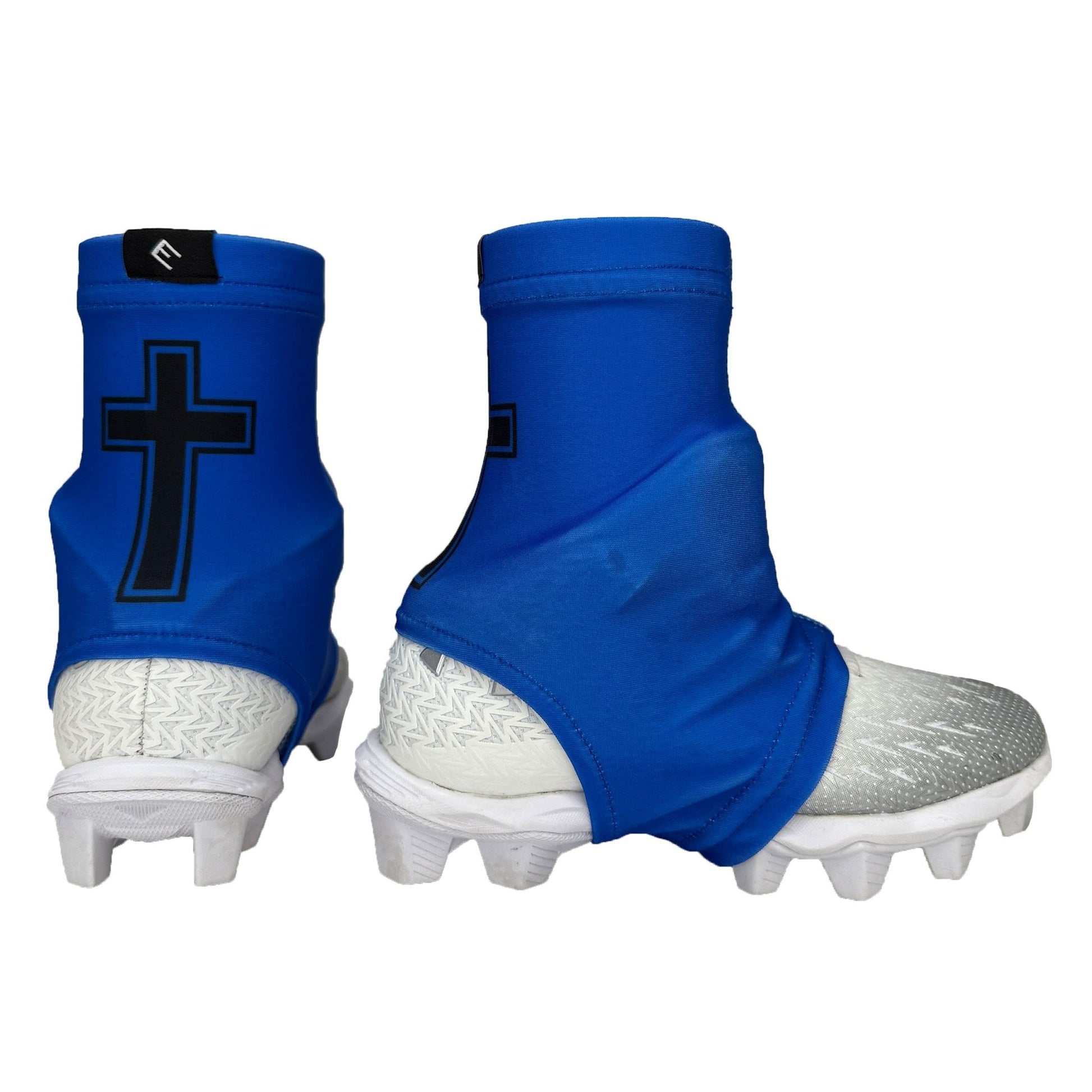 Faith Cross Blue Cleat Covers (Spats) - Maximum Velocity Sports