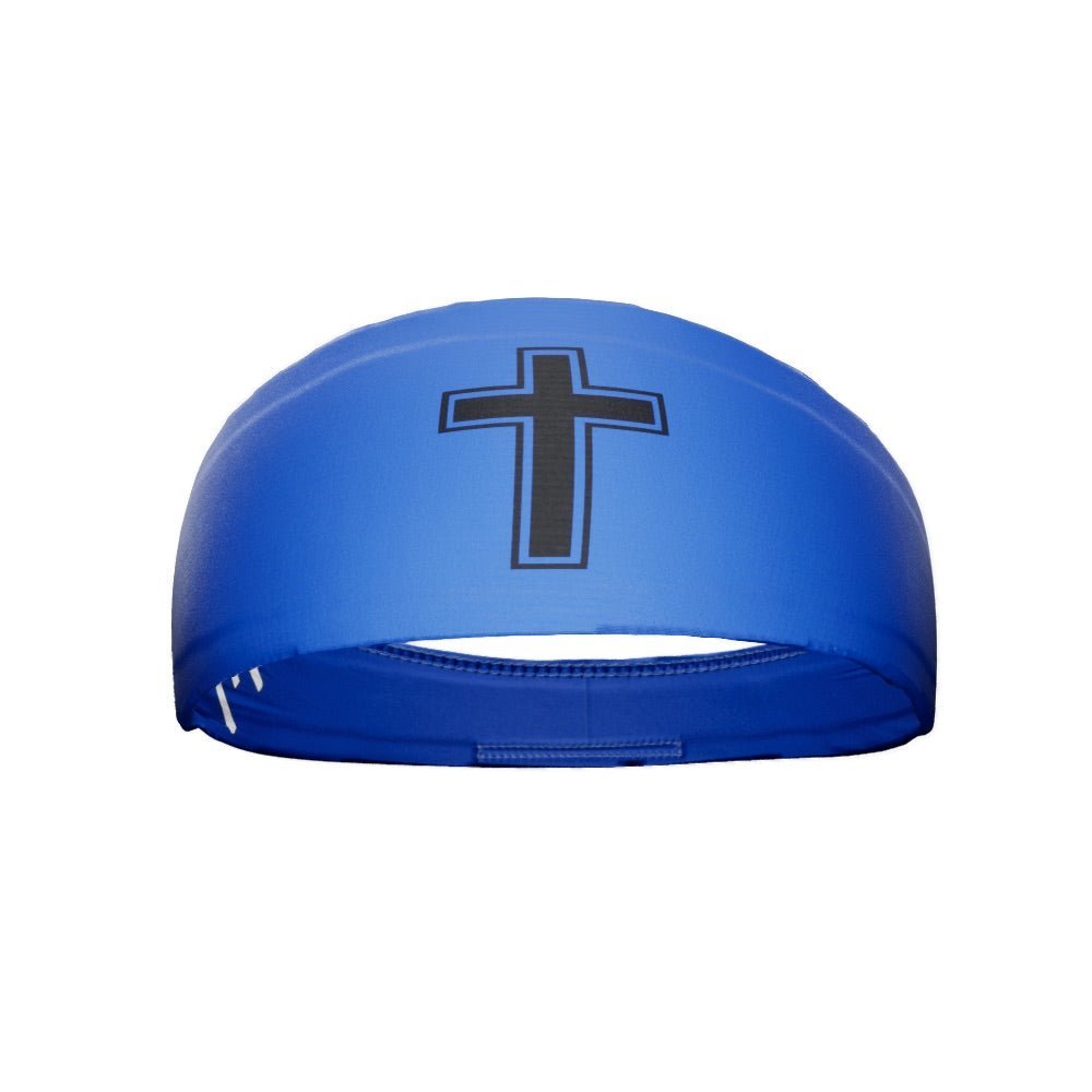 Faith Cross Blue Headband - Maximum Velocity Sports