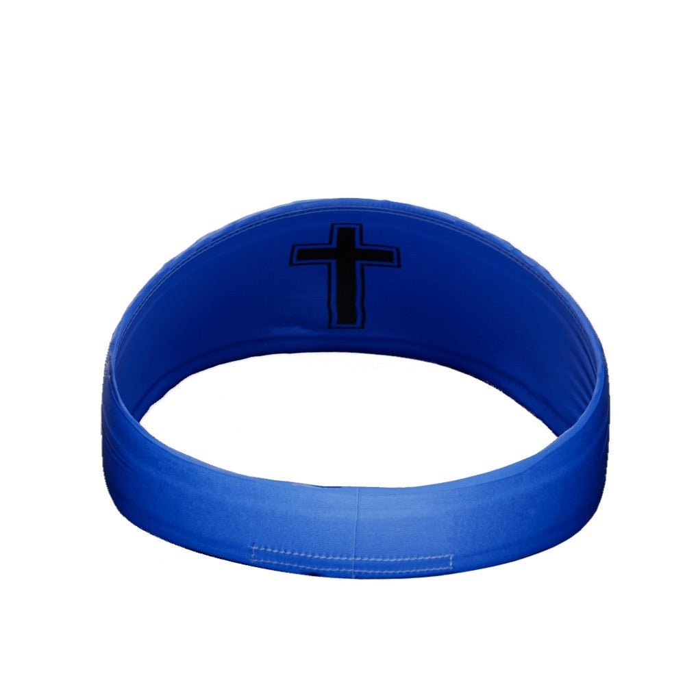 Faith Cross Blue Headband - Maximum Velocity Sports