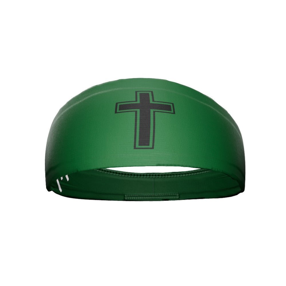 Faith Cross Green Headband - Maximum Velocity Sports