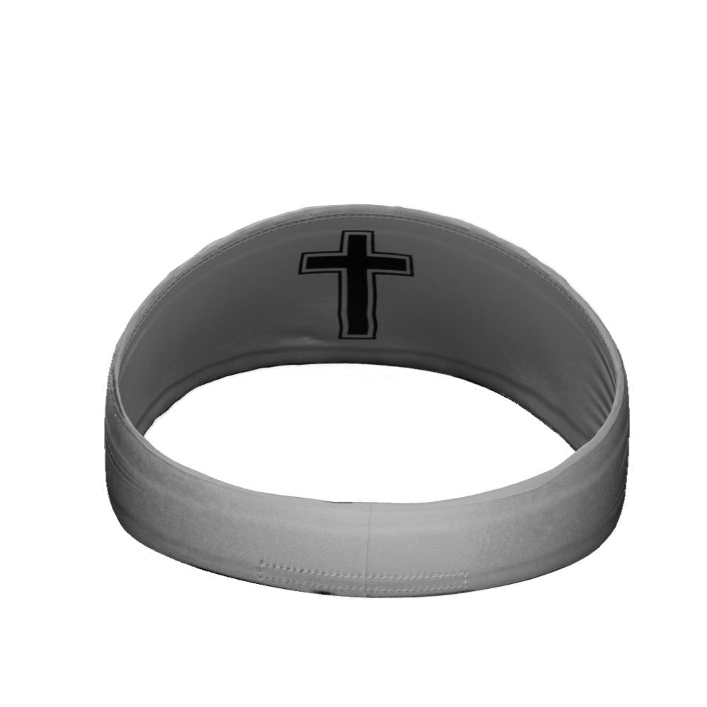 Faith Cross Grey Headband - Maximum Velocity Sports
