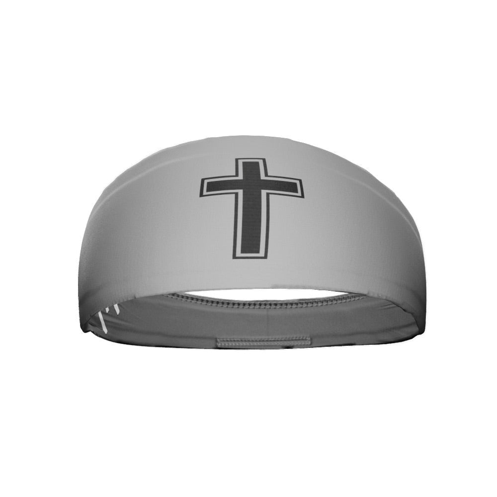 Faith Cross Grey Headband - Maximum Velocity Sports
