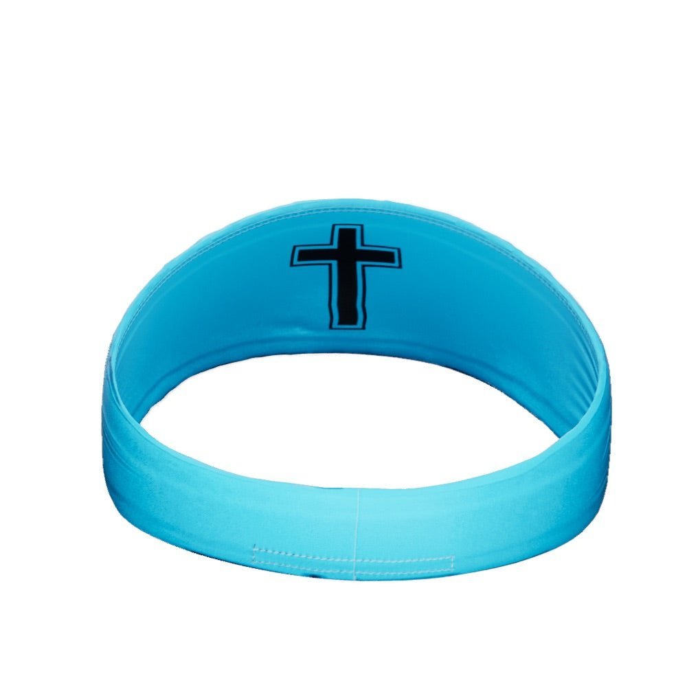 Faith Cross Light Blue Headband - Maximum Velocity Sports
