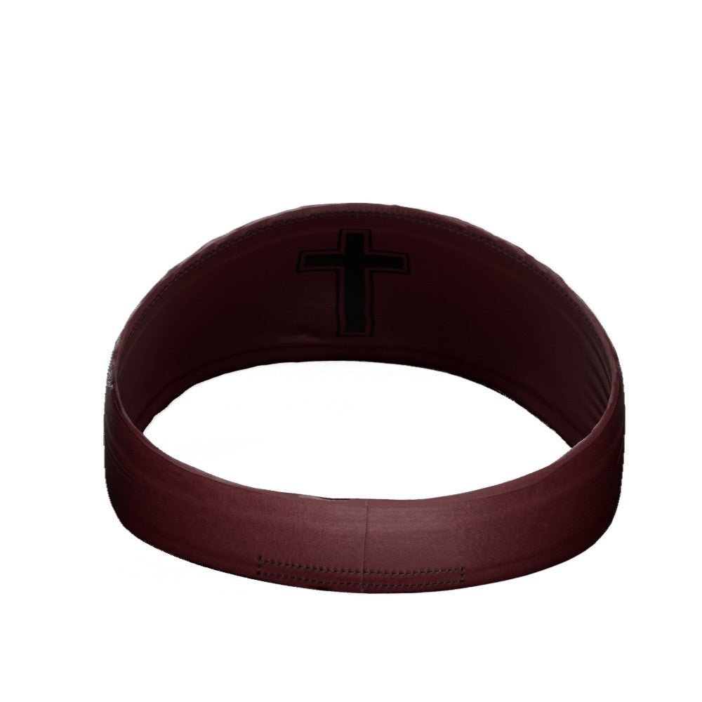 Faith Cross Maroon Headband - Maximum Velocity Sports