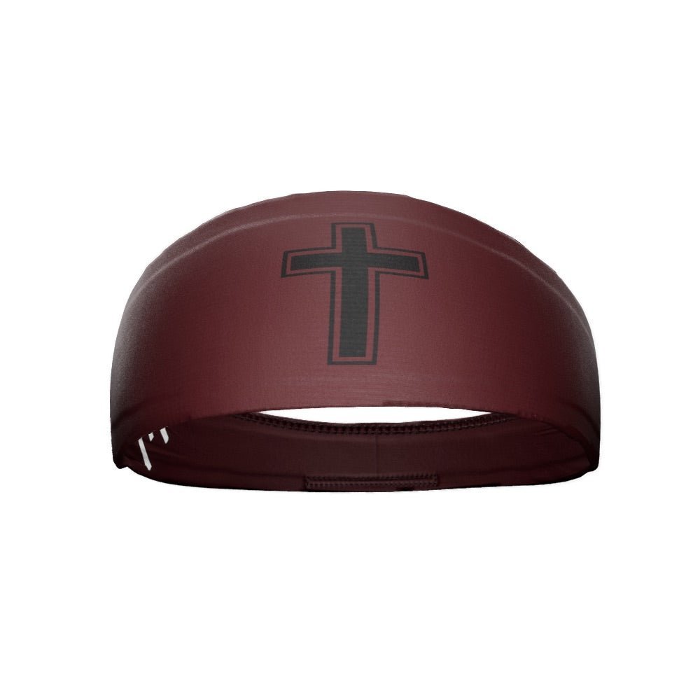 Faith Cross Maroon Headband - Maximum Velocity Sports