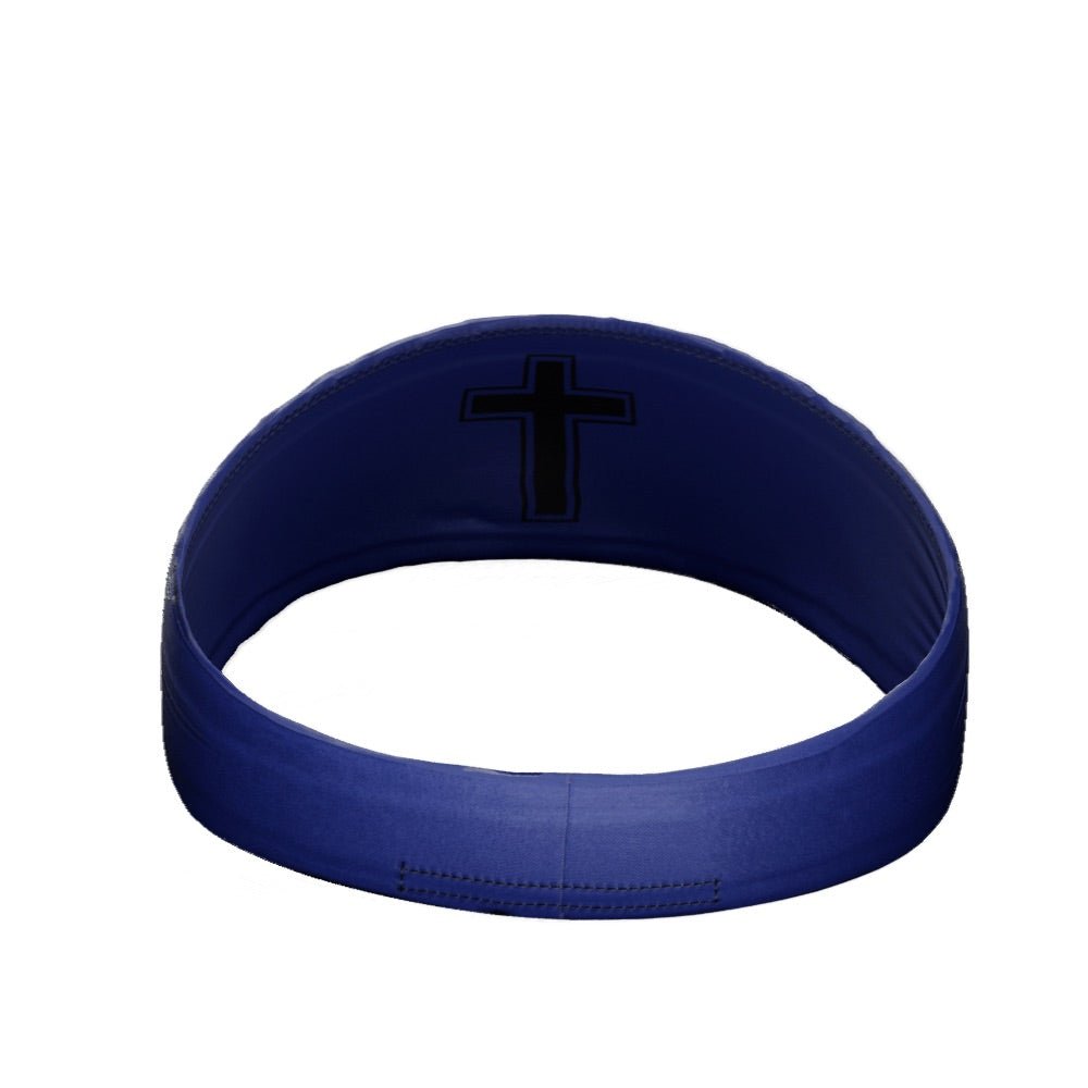 Faith Cross Navy Headband - Maximum Velocity Sports