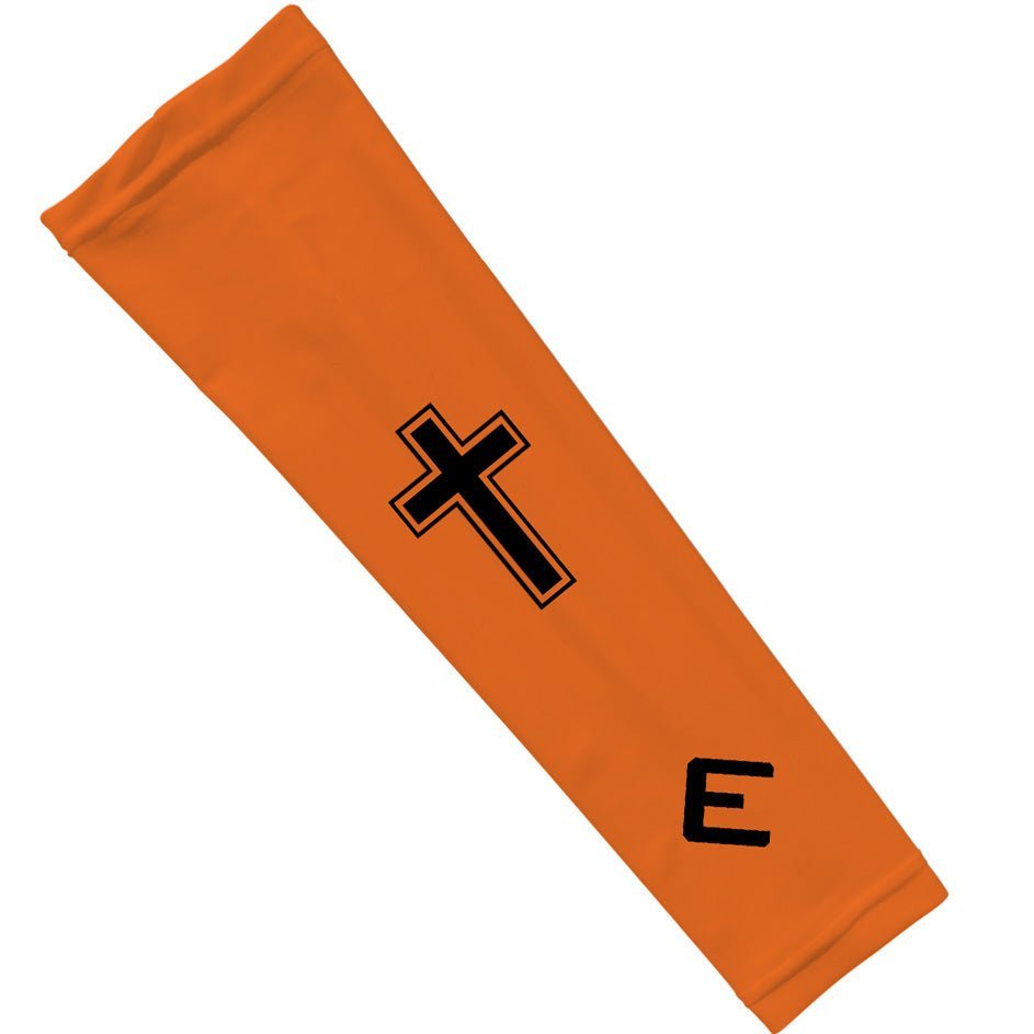Faith Cross Orange Arm Sleeve - Maximum Velocity Sports