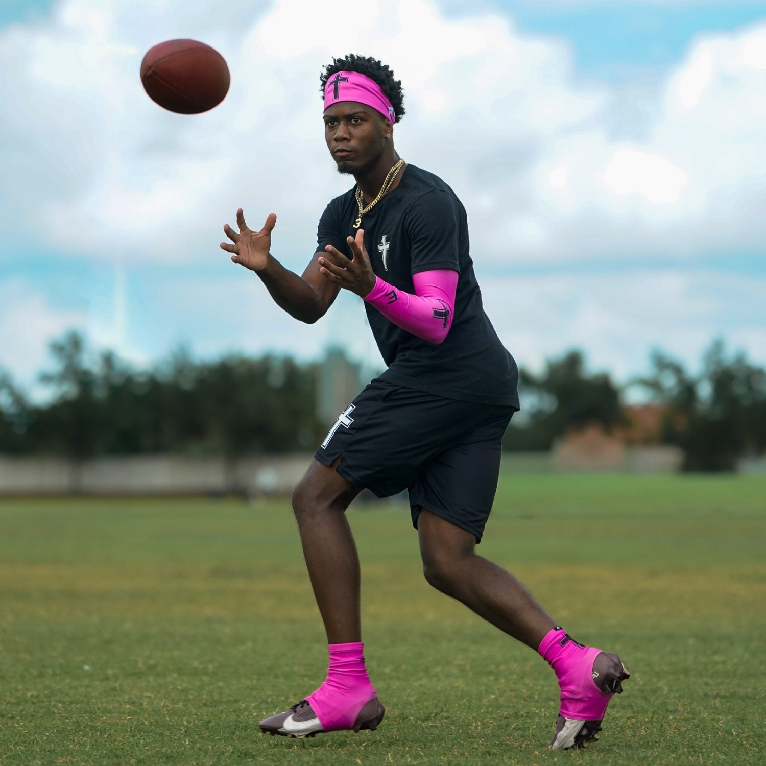 Faith Cross Pink Headband - Maximum Velocity Sports