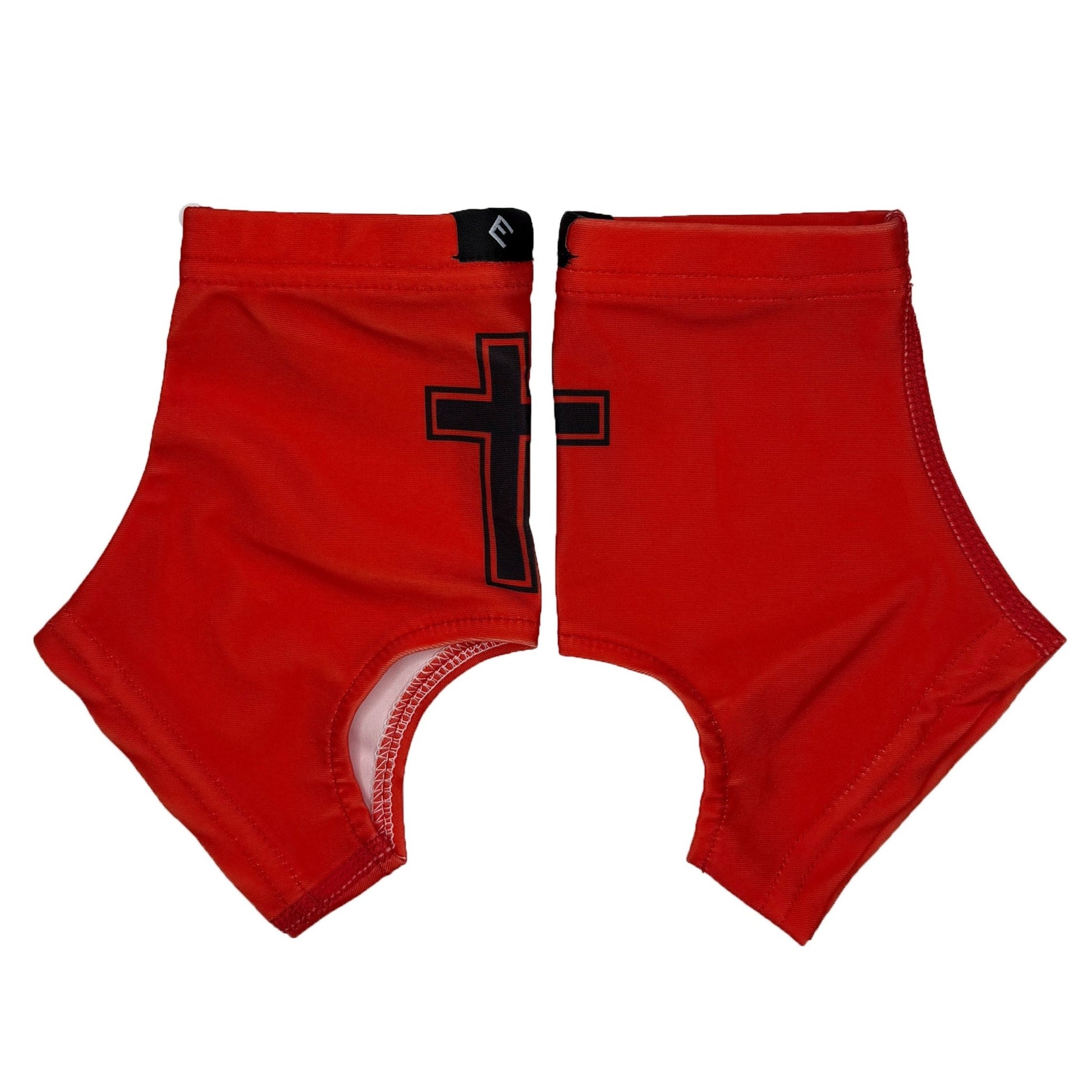 Faith Cross Red Cleat Covers (Spats) - Maximum Velocity Sports