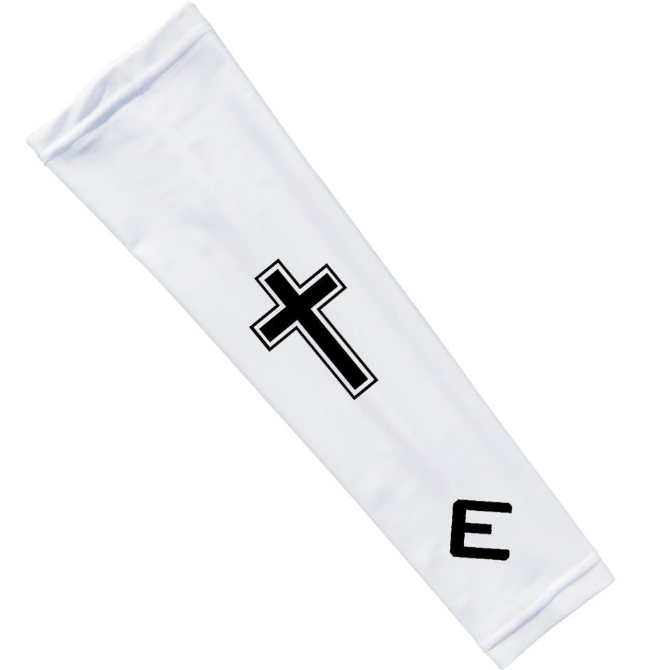 Faith Cross White Arm Sleeve - Maximum Velocity Sports