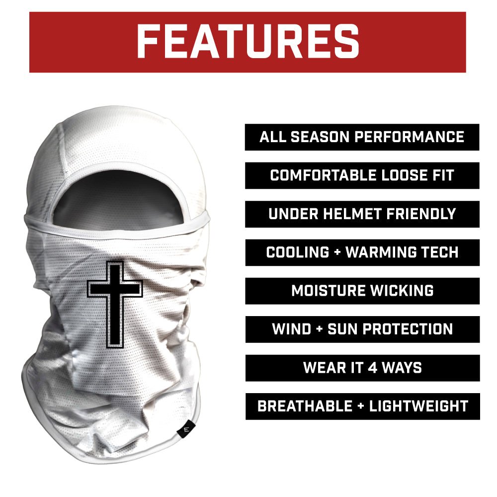 Faith Cross White Balaclava Mask (Shiesty) - Maximum Velocity Sports