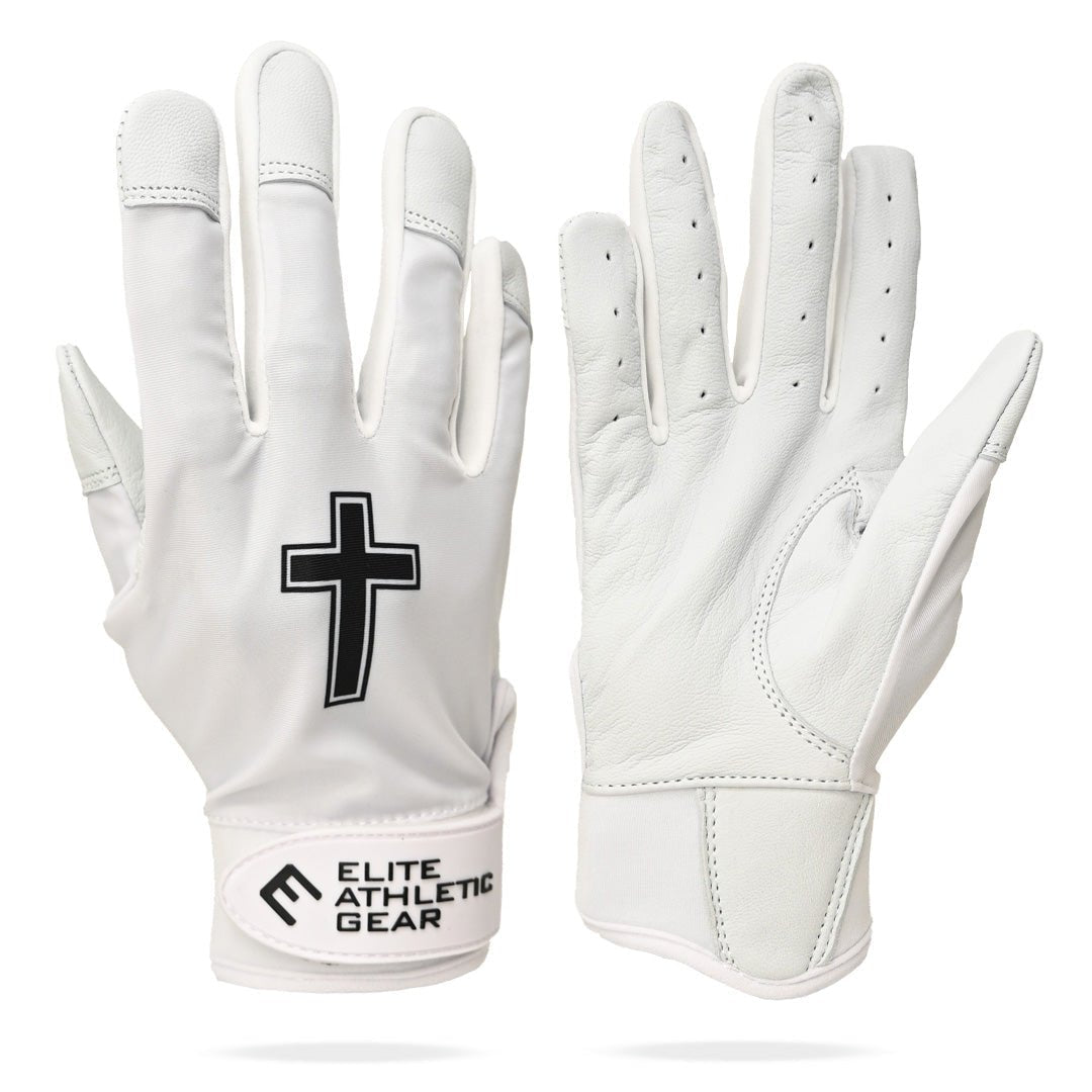 Faith Cross White Batting Gloves - Maximum Velocity Sports