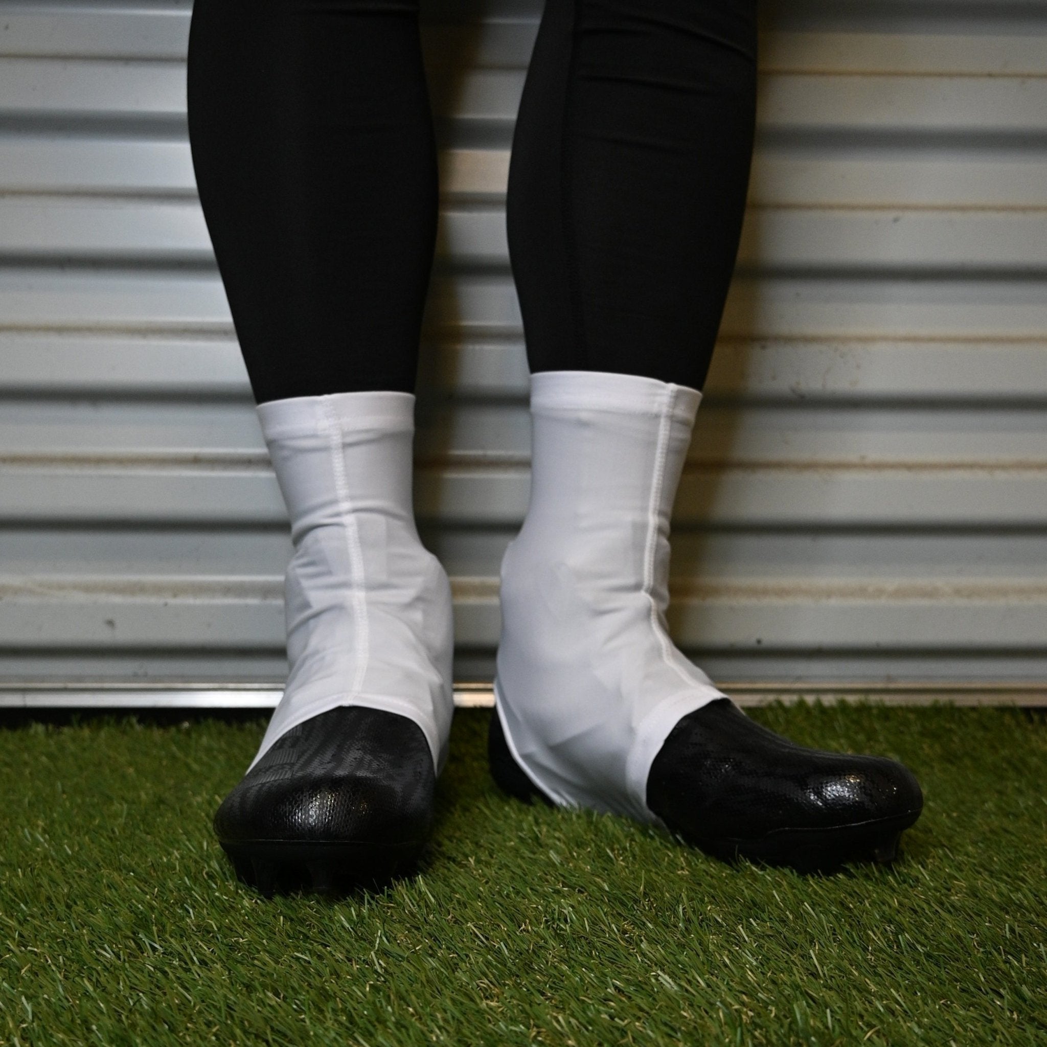 Faith Cross White Cleat Covers (Spats) - Maximum Velocity Sports