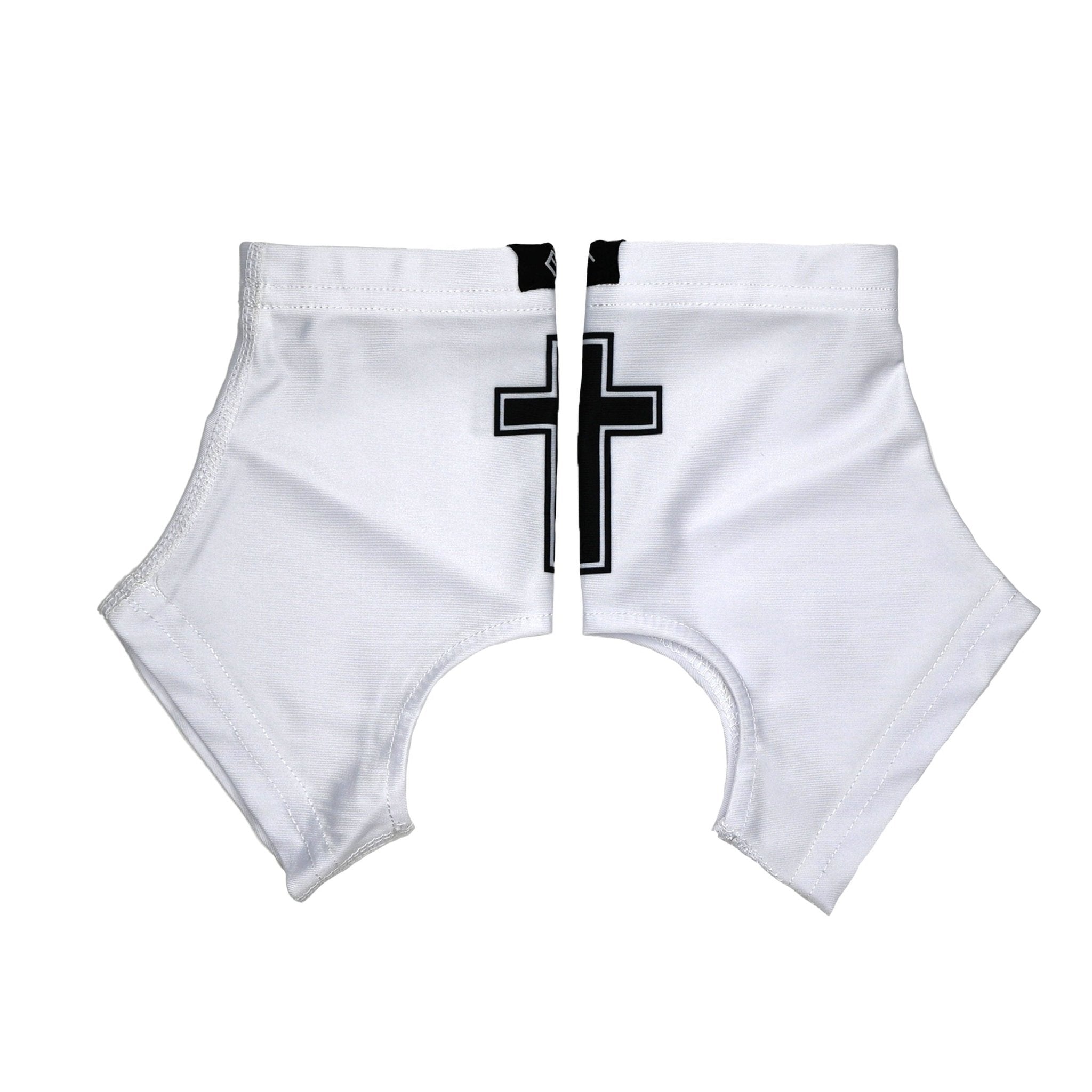 Faith Cross White Cleat Covers (Spats) - Maximum Velocity Sports