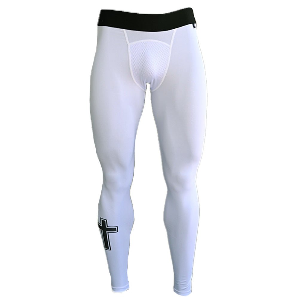 Faith Cross White Compression Tights - Maximum Velocity Sports