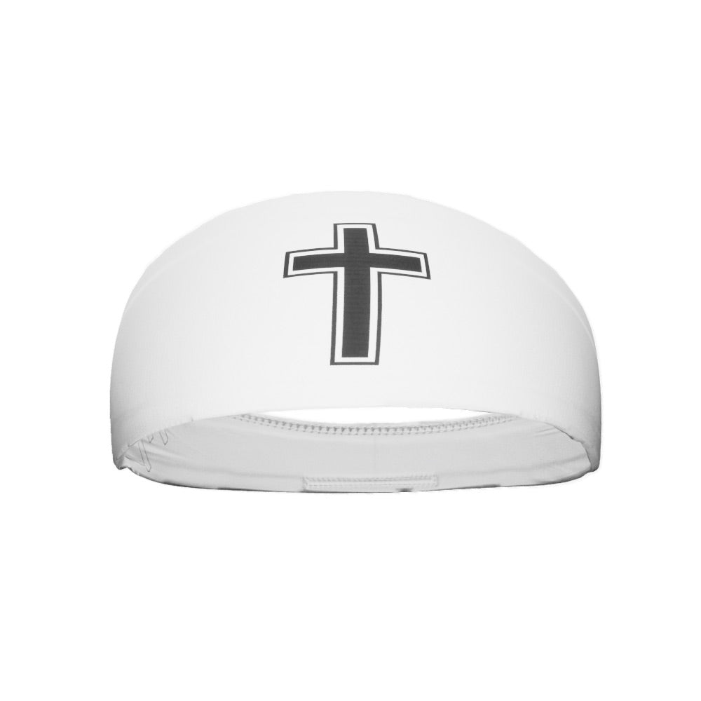 Faith Cross White Headband - Maximum Velocity Sports