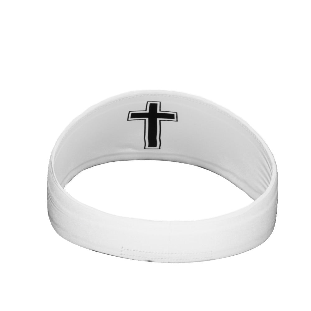 Faith Cross White Headband - Maximum Velocity Sports