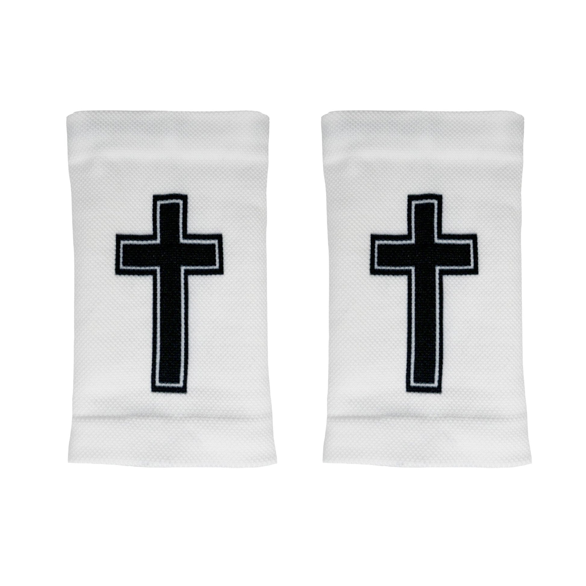 Faith Cross White Wrist Support Sleeves - Maximum Velocity Sports
