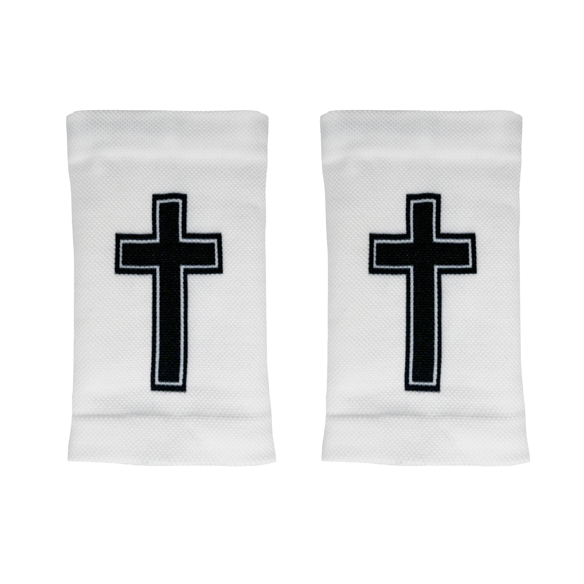 Faith Cross White Wrist Support Sleeves - Maximum Velocity Sports