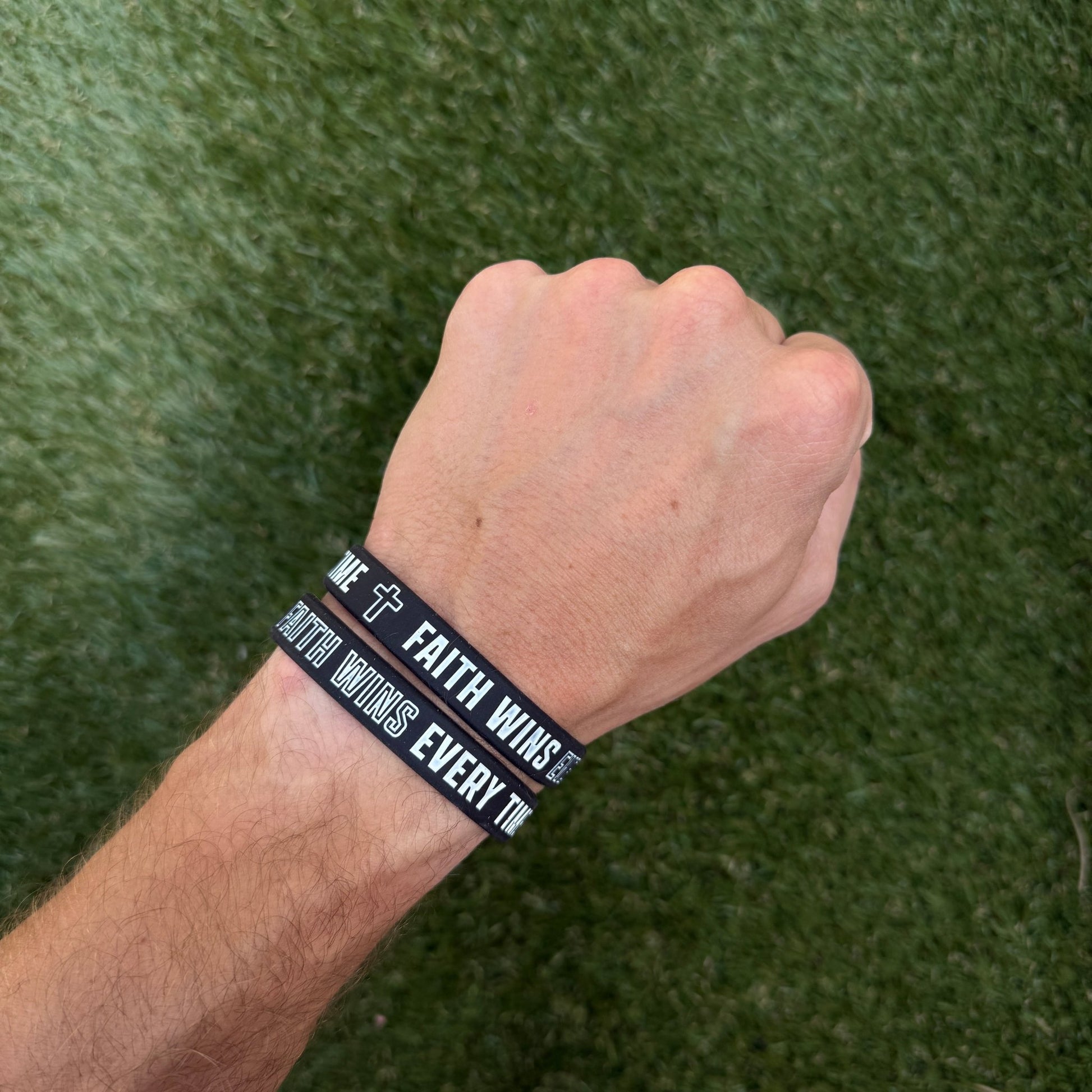 FAITH WINS EVERY TIME Wristband - Maximum Velocity Sports