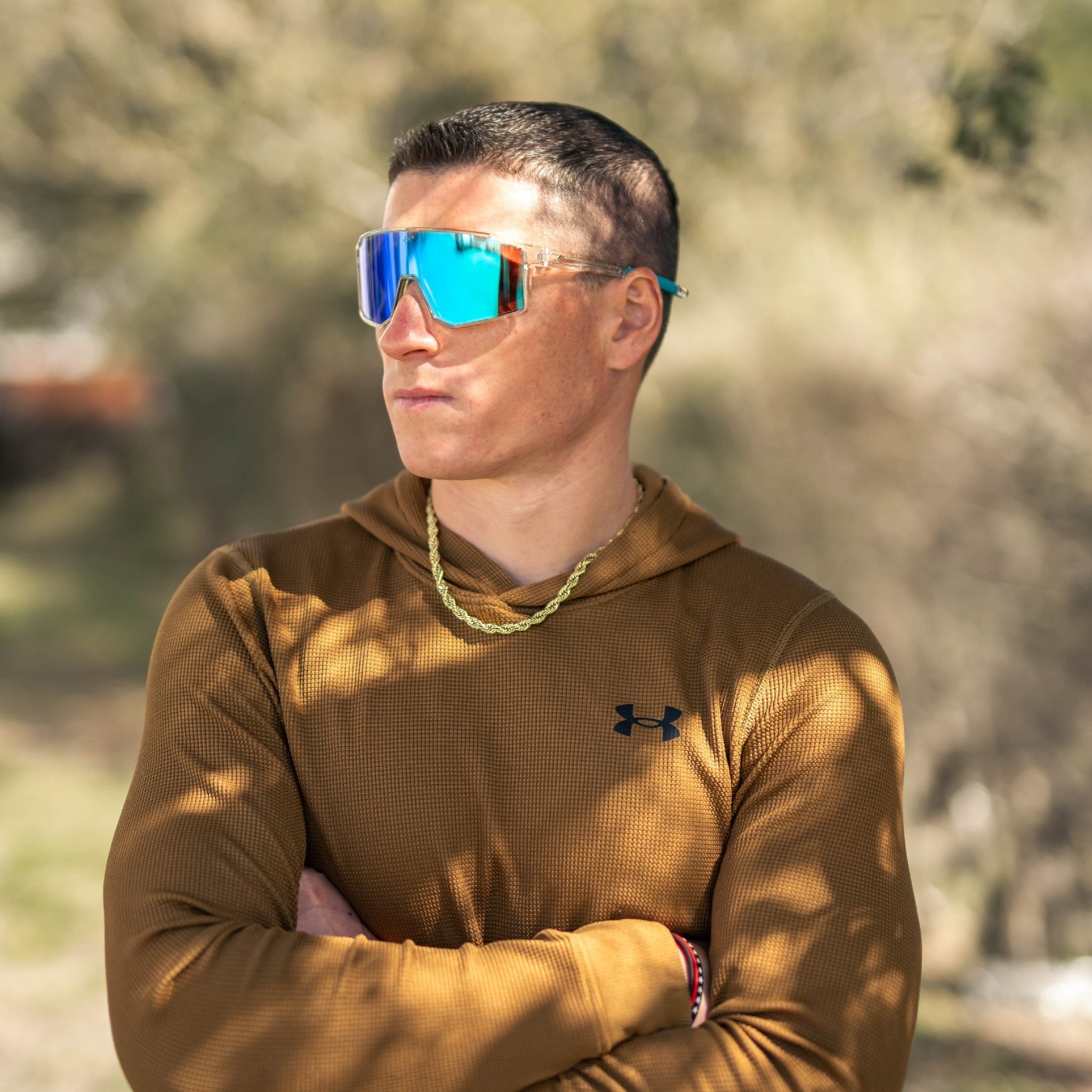 FLARE - Crystal Blue Polarized Sunglasses - Maximum Velocity Sports