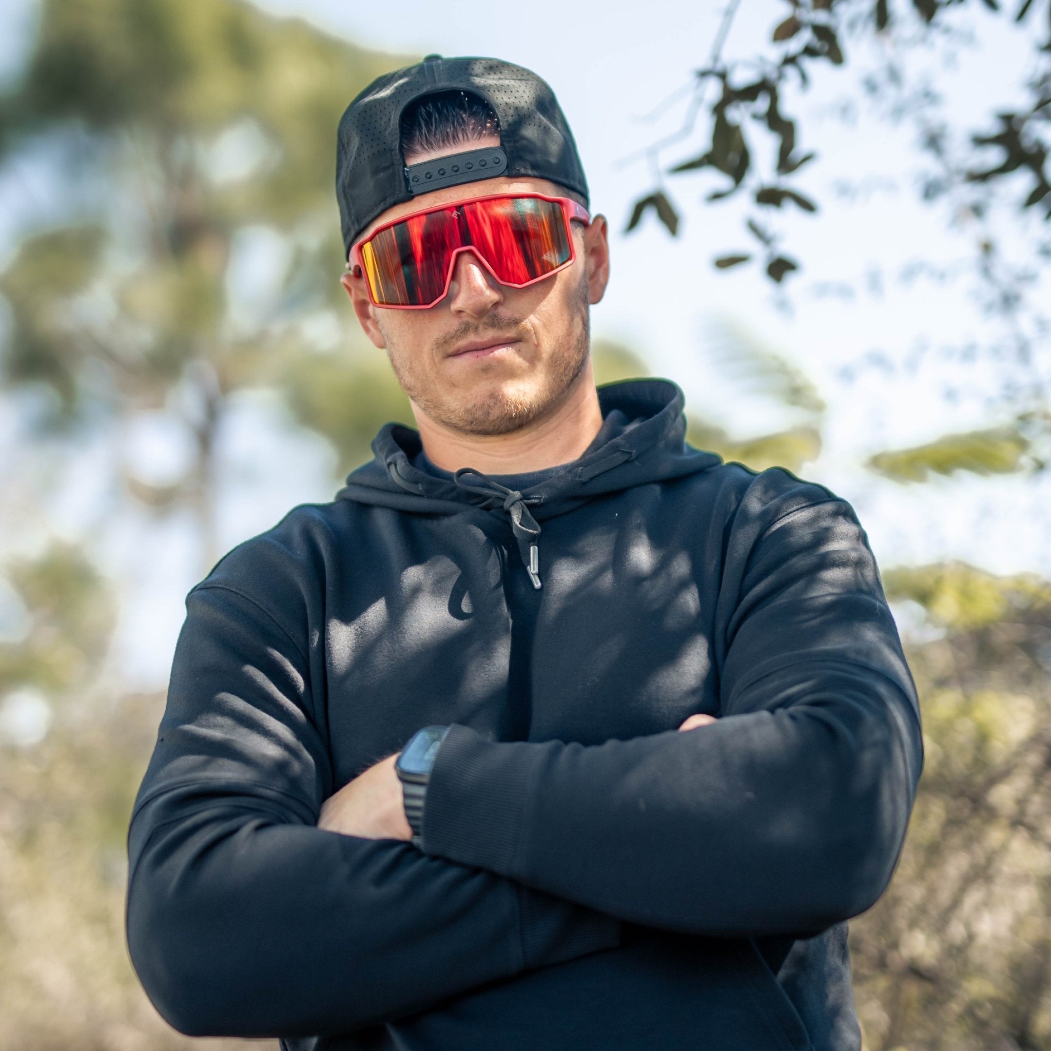 FLARE - Fire Red Polarized Sunglasses - Maximum Velocity Sports