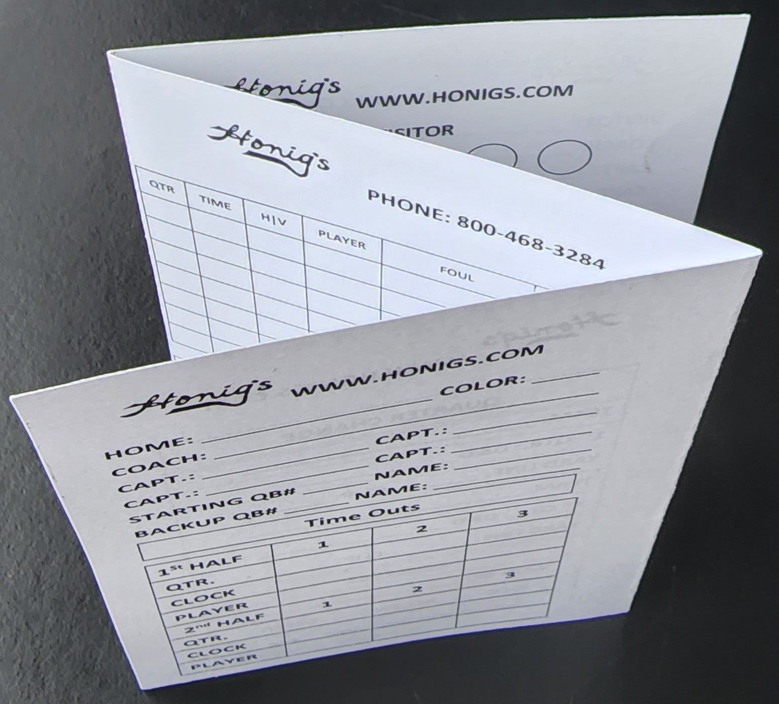 Football Officials Tri - Fold Information Card (Pack of 25) - Maximum Velocity Sports