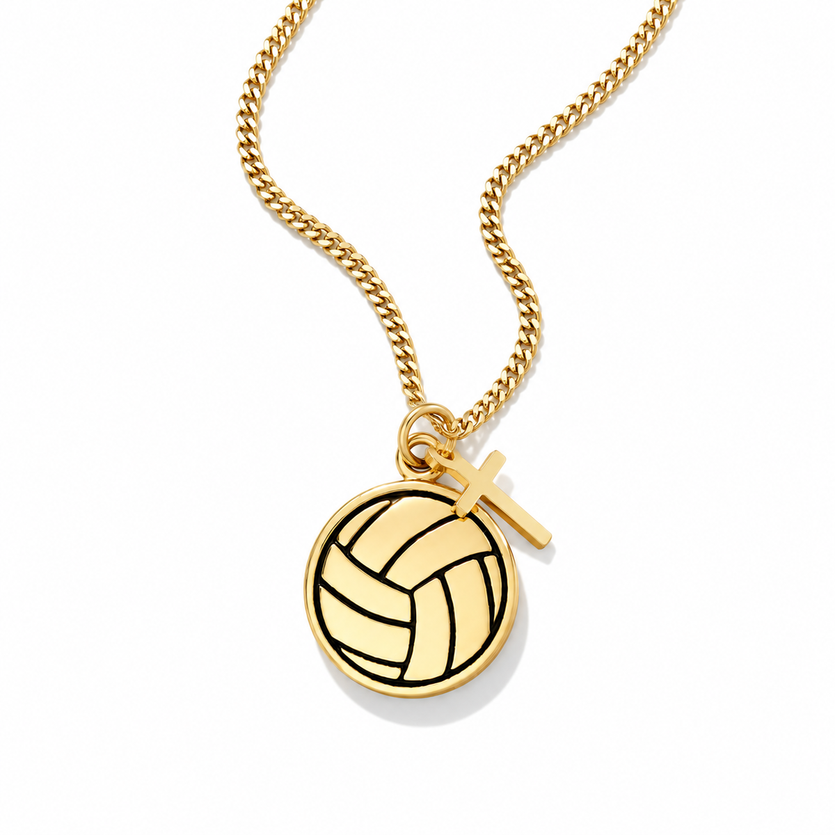 Volleyball Dangle Cross Necklace