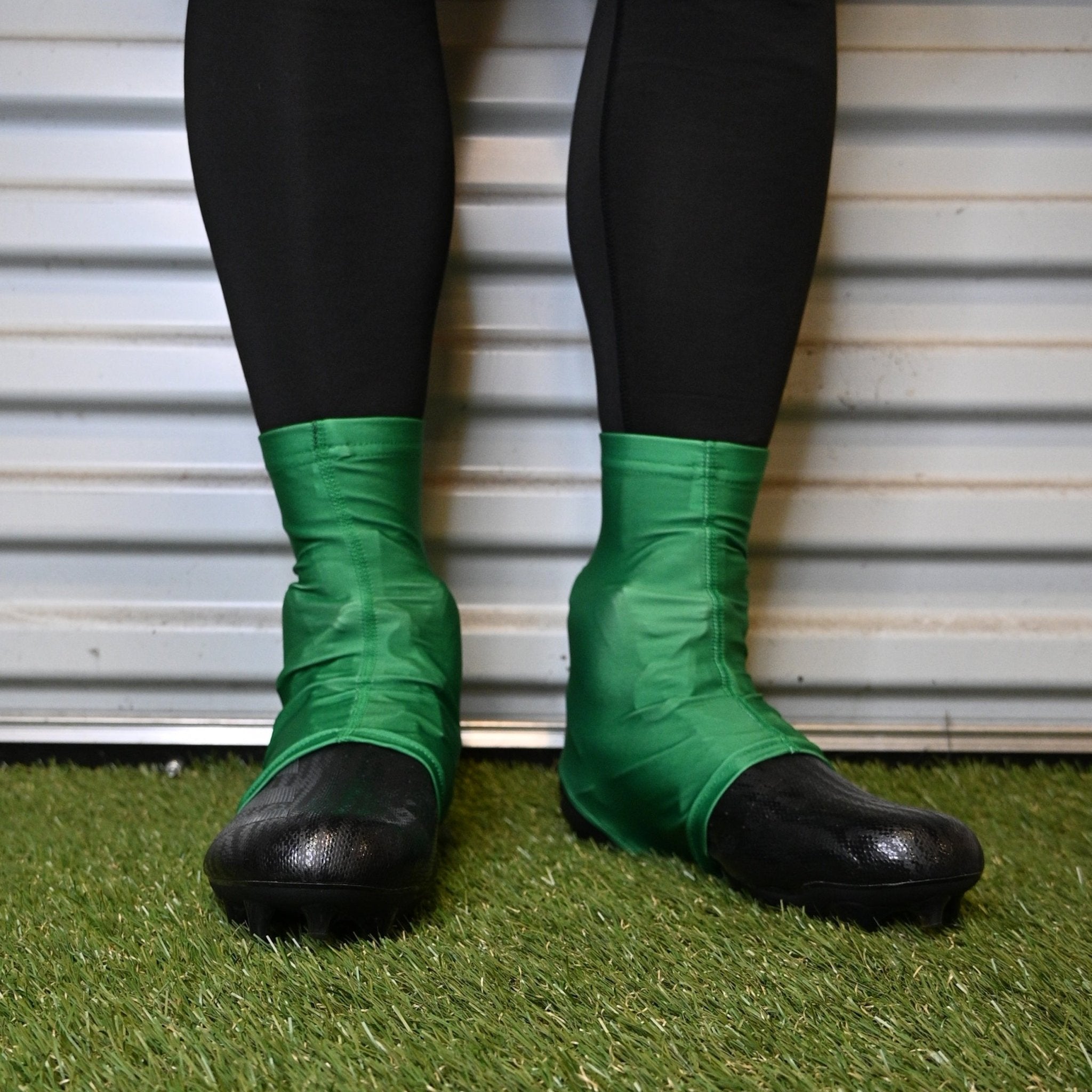 Green Cleat Covers (Spats) - Maximum Velocity Sports