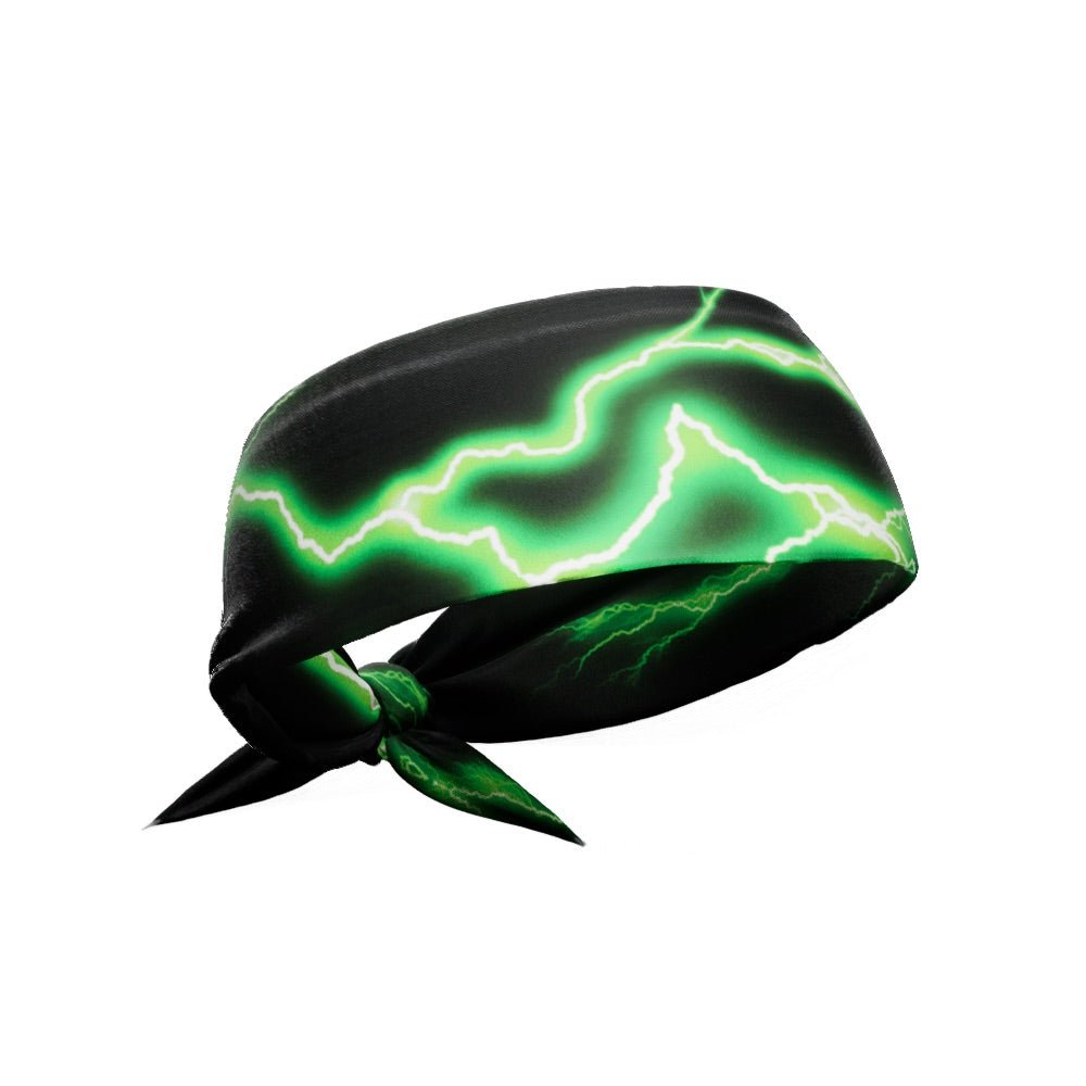 Green Lightning Tie Headband - Maximum Velocity Sports