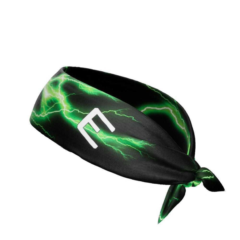 Green Lightning Tie Headband - Maximum Velocity Sports