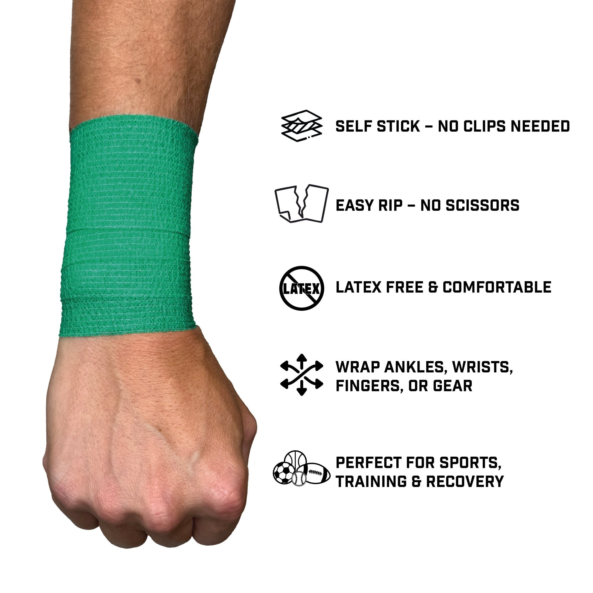 Green Self Stick Athletic Tape - Maximum Velocity Sports