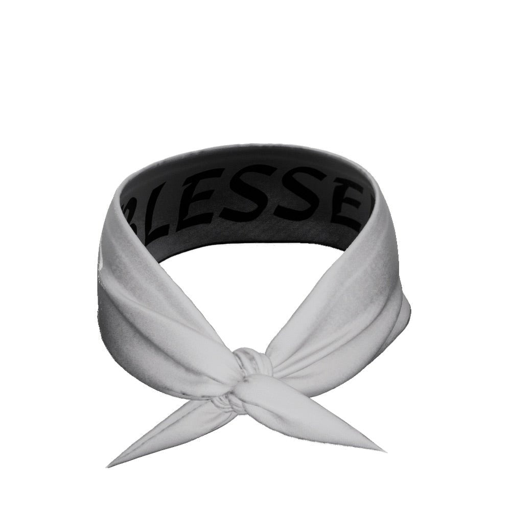Grey BLESSED Tie Headband - Maximum Velocity Sports