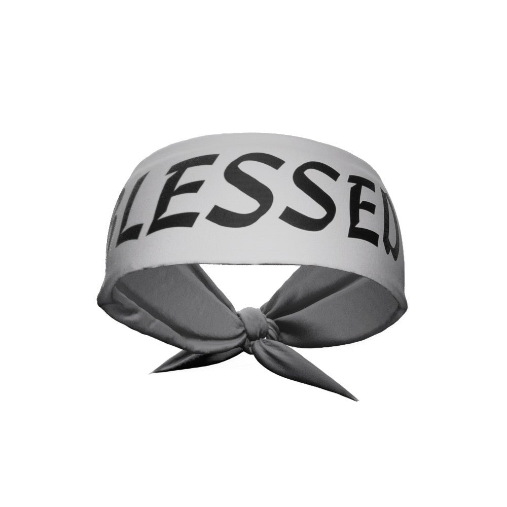 Grey BLESSED Tie Headband - Maximum Velocity Sports
