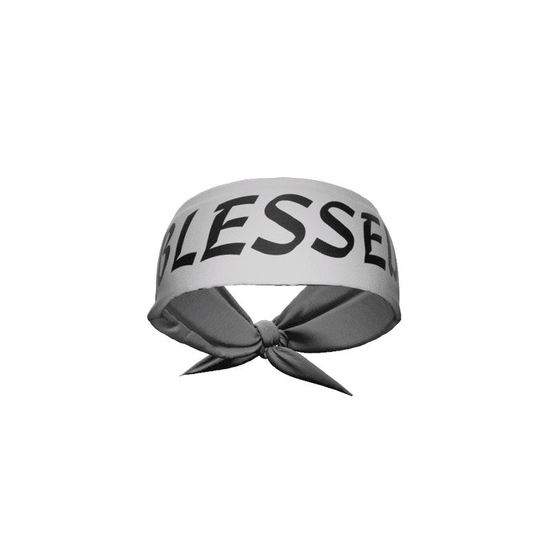 Grey BLESSED Tie Headband - Maximum Velocity Sports