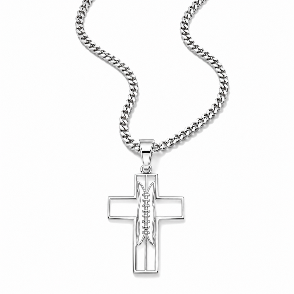 Gridiron Football Cross Necklace