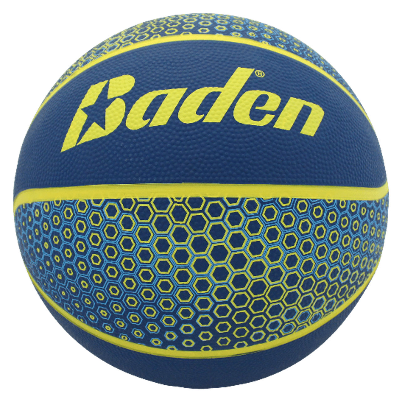 Hex Rubber Ball Yellow/Blue - Maximum Velocity Sports
