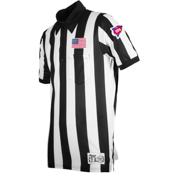 Honig's 2" Striped ProSoft NCAA Short Sleeve Football Jersey With Placket And Flag On Left Chest - Closeout Sale! - Maximum Velocity Sports