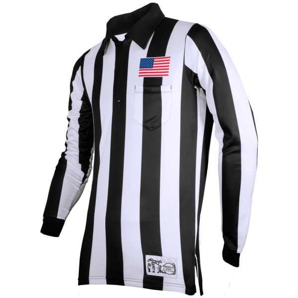 Honig's 2" Striped Ultra Tech Long Sleeve Football/Lacrosse Jersey w/ Sublimated Flag On Left Chest - Maximum Velocity Sports