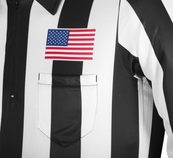Honig's 2" Striped Ultra Tech Long Sleeve Football/Lacrosse Jersey w/ Sublimated Flag On Left Chest - Maximum Velocity Sports