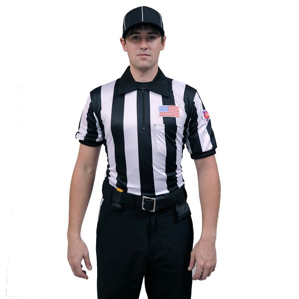 Honig's 2" Striped Ultra Tech NCAA Short Sleeve Football Jersey With Placket And Flag On Left Chest **ALL SALES FINAL** - Maximum Velocity Sports