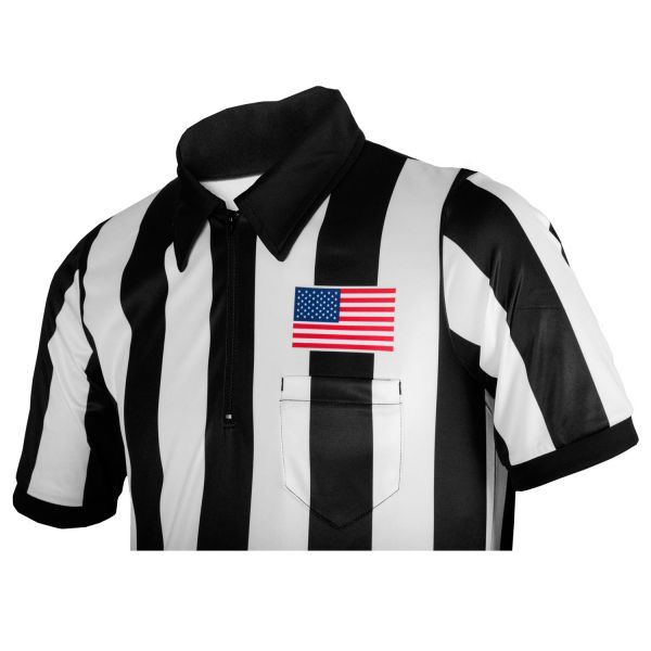 Honig's 2" Striped Ultra Tech Short Sleeve Football Jersey w/ Sublimated Flag On Left Chest - Maximum Velocity Sports